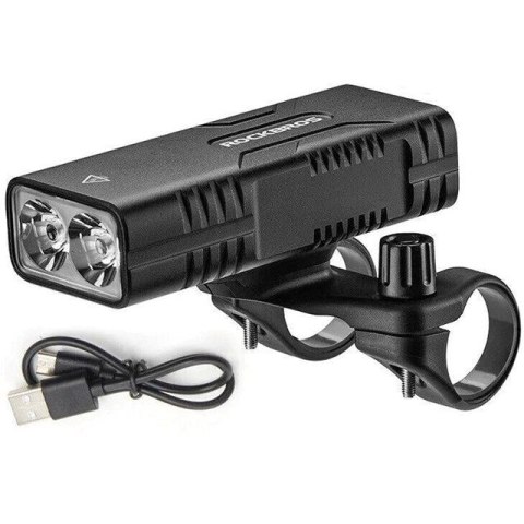 Lampka rowerowa Rockbros 24310002001 850 lm z funkcją powerbanku + kabel USB-C - USB-A - czarna Lampka rowerowa Rockbros 24310002001 850 lm z funkcją powerbanku + kabel USB-C - USB-A - czarna