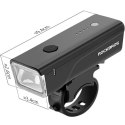 Lampka rowerowa przednia Rockbros 24510003001 260 lm + kabel USB-C - USB-A - czarna
