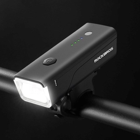 Lampka rowerowa przednia Rockbros 24510003001 260 lm + kabel USB-C - USB-A - czarna Lampka rowerowa przednia Rockbros 24510003001 260 lm + kabel USB-C - USB-A - czarna