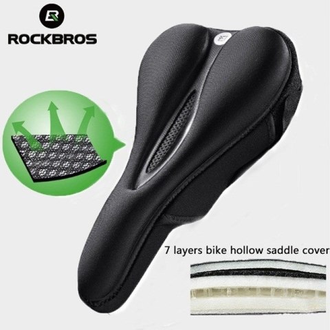 Żelowy pokrowiec na siodełko rowerowe Rockbros LF047-B z silikonu rozmiar L - czarny Żelowy pokrowiec na siodełko rowerowe Rockbros LF047-B z silikonu rozmiar L - czarny