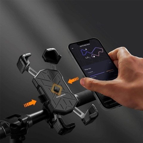 Uchwyt na telefon Rockbros 25210030001 do roweru na kierownicę - czarny Uchwyt na telefon Rockbros 25210030001 do roweru na kierownicę - czarny