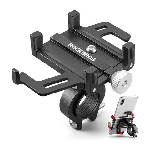 Uchwyt rowerowy Rockbros 699-BK ze stopu aluminium do telefonu - czarny Uchwyt rowerowy Rockbros 699-BK ze stopu aluminium do telefonu - czarny