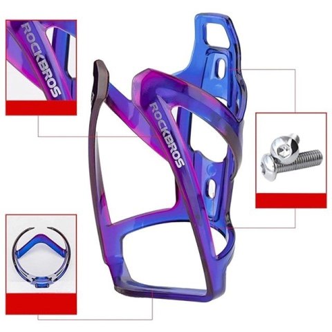 Uchwyt rowerowy Rockbros FK338 na bidon - niebiesko-fioletowy Uchwyt rowerowy Rockbros FK338 na bidon - niebiesko-fioletowy