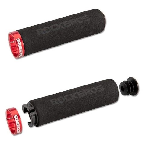 Uchwyty rowerowe Rockbros BT1001BKRD z gąbki na kierownicę - czarno-czerwone Uchwyty rowerowe Rockbros BT1001BKRD z gąbki na kierownicę - czarno-czerwone