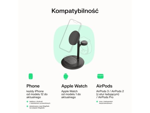GREEN CELL ŁADOWARKA INDUKCYJNA - STOJAK GC MAGSCAPE 3W1 MAGSAFE MAGNETYCZNA CZARNA GREEN CELL ŁADOWARKA INDUKCYJNA - STOJAK GC MAGSCAPE 3W1 MAGSAFE MAGNETYCZNA CZARNA
