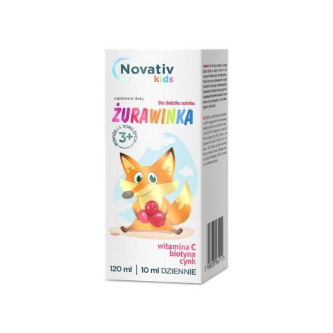 Novativ Kids Żurawinka, Płyn 120 ml Novativ Kids Żurawinka, Płyn 120 ml