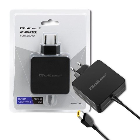 QOLTEC ZASILACZ DO LENOVO | 65W | 20V | 3.25A | SLIM TIP QOLTEC ZASILACZ DO LENOVO | 65W | 20V | 3.25A | SLIM TIP