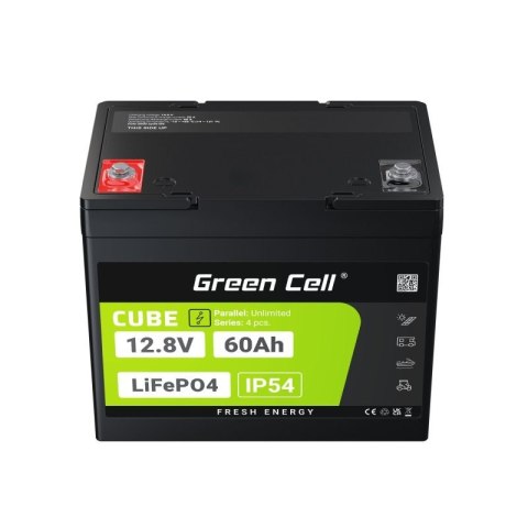 GREEN CELL AKUMULATOR LIFEPO4 CUBE 60AH 12V/12.8V 768WH LFPGC12V60AH GREEN CELL AKUMULATOR LIFEPO4 CUBE 60AH 12V/12.8V 768WH LFPGC12V60AH