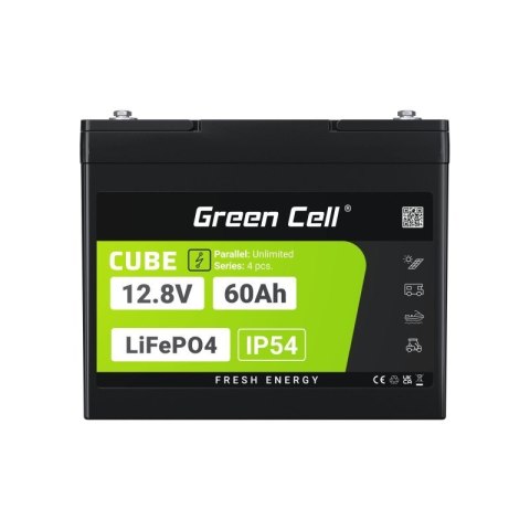GREEN CELL AKUMULATOR LIFEPO4 CUBE 60AH 12V/12.8V 768WH LFPGC12V60AH GREEN CELL AKUMULATOR LIFEPO4 CUBE 60AH 12V/12.8V 768WH LFPGC12V60AH