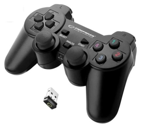 Gamepad bezprzewodowy Esperanza EGG108K (PC, PS3; kolor czarny) Gamepad bezprzewodowy Esperanza EGG108K (PC, PS3; kolor czarny)