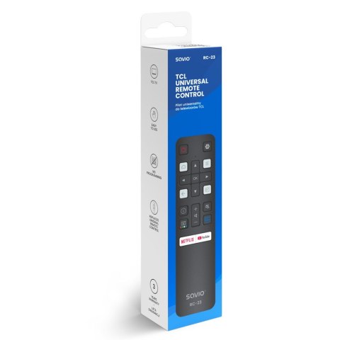 SAVIO PILOT UNIWERSALNY/ZAMIENNIK DO TV TCL-SMART TV RC-23 SAVIO PILOT UNIWERSALNY/ZAMIENNIK DO TV TCL-SMART TV RC-23