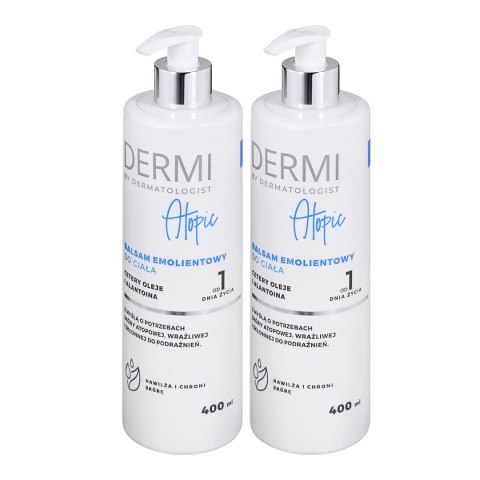 Zestaw 2 x DERMI Atopic Balsam emolientowy do ciała 400ml Zestaw 2 x DERMI Atopic Balsam emolientowy do ciała 400ml