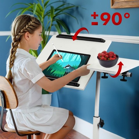 MACLEAN MOBILNE BIURKO/STAND NA LAPTOP, BIAŁE, REGULACJA WYSOKOŚĆ 59-89CM, MAX. 30KG MC-121 W MACLEAN MOBILNE BIURKO/STAND NA LAPTOP, BIAŁE, REGULACJA WYSOKOŚĆ 59-89CM, MAX. 30KG MC-121 W