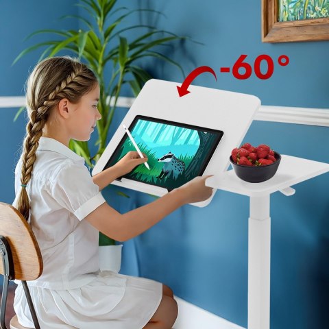 MACLEAN MOBILNE BIURKO/STAND NA LAPTOP, BIAŁE, REGULACJA WYSOKOŚCI 76-109CM, MAX. 30KG MC-120 W MACLEAN MOBILNE BIURKO/STAND NA LAPTOP, BIAŁE, REGULACJA WYSOKOŚCI 76-109CM, MAX. 30KG MC-120 W