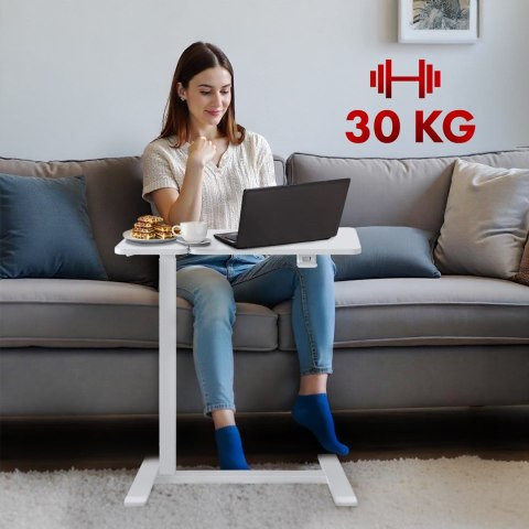 MACLEAN MOBILNE BIURKO/STAND NA LAPTOP, BIAŁE, REGULACJA WYSOKOŚCI 76-109CM, MAX. 30KG MC-120 W MACLEAN MOBILNE BIURKO/STAND NA LAPTOP, BIAŁE, REGULACJA WYSOKOŚCI 76-109CM, MAX. 30KG MC-120 W
