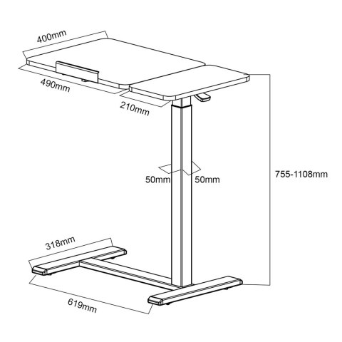 MACLEAN MOBILNE BIURKO/STAND NA LAPTOP, CZARNE, REGULACJA WYSOKOŚCI 76-109CM, MAX. 30KG MC-120 B MACLEAN MOBILNE BIURKO/STAND NA LAPTOP, CZARNE, REGULACJA WYSOKOŚCI 76-109CM, MAX. 30KG MC-120 B