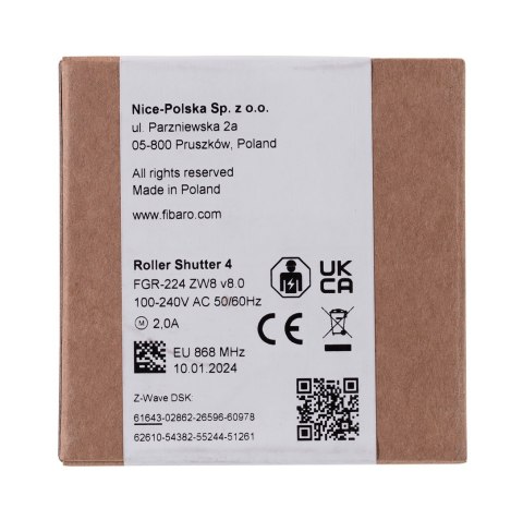 Sterownik Rolet Fibaro FGR-224 (następca FGR-223) Sterownik Rolet Fibaro FGR-224 (następca FGR-223)