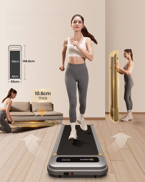 Bieżnia Urevo U1 Smart Walkingpad + Biurko regulowane elektrycznie TUCKANO czarny/orzech Bieżnia Urevo U1 Smart Walkingpad + Biurko regulowane elektrycznie TUCKANO czarny/orzech