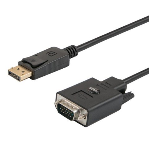 Kabel SAVIO CL-92 (DisplayPort M - D-Sub (VGA) M; 1,8m; kolor czarny) Kabel SAVIO CL-92 (DisplayPort M - D-Sub (VGA) M; 1,8m; kolor czarny)