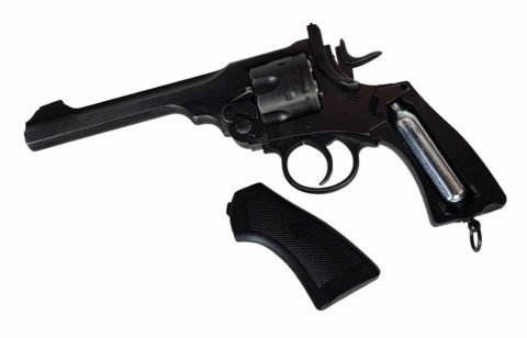 Rewolwer WEBLEY MKVI .455 Police kal.4,5 mm Diabolo łuski 6-strzał. lufa 4" CO2 Black Ekp do17J Rewolwer WEBLEY MKVI .455 Police kal.4,5 mm Diabolo łuski 6-strzał. lufa 4" CO2 Black Ekp do17J