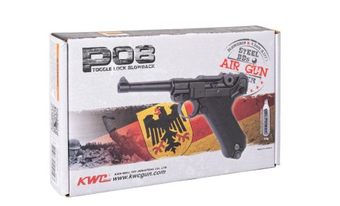 Wiatrówka pistolet RANGER P08 Parabellum KWC kal. 4,5 BBs BLOW BACK 21 strz. FULL METAL CO2 (AAKCMB410AZB) Wiatrówka pistolet RANGER P08 Parabellum KWC kal. 4,5 BBs BLOW BACK 21 strz. FULL METAL CO2 (AAKCMB410AZB)