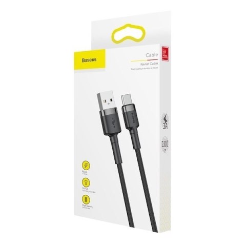 BASEUS KABEL USB DO USB-C CAFULE 3A 1M SZARO-CZARN BASEUS KABEL USB DO USB-C CAFULE 3A 1M SZARO-CZARN