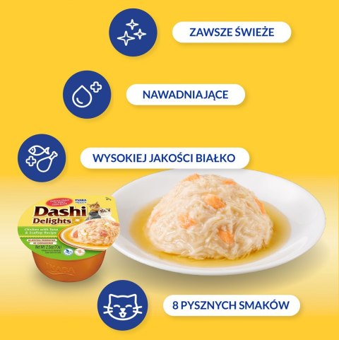 INABA Dashi Delights Kurcz. Tuńczyk&Przegrzebki - Przysmak dla kotów - 70g INABA Dashi Delights Kurcz. Tuńczyk&Przegrzebki - Przysmak dla kotów - 70g