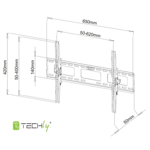 TECHLY UCHWYT ŚCIENNY TV LCD/LED 40-65 CALI 60KG U TECHLY UCHWYT ŚCIENNY TV LCD/LED 40-65 CALI 60KG U