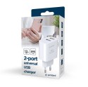 GEMBIRD 2-PORTOWA ŁADOWARKA SIECIOWA 2X USB-A, CZARNA