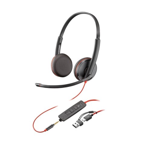 Poly Blackwire 3225 Stereo USB-C Headset +3.5mm Plug +USB-C/A Adapter (Bulk) 8X229A6 Poly Blackwire 3225 Stereo USB-C Headset +3.5mm Plug +USB-C/A Adapter (Bulk) 8X229A6