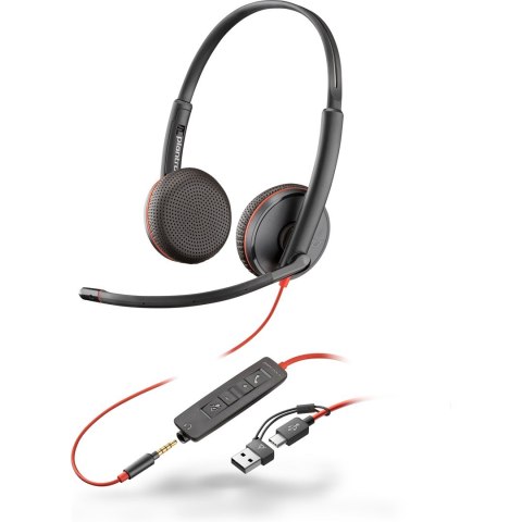 Poly Blackwire 3225 Stereo USB-C Headset +3.5mm Plug +USB-C/A Adapter (Bulk) 8X229A6 Poly Blackwire 3225 Stereo USB-C Headset +3.5mm Plug +USB-C/A Adapter (Bulk) 8X229A6