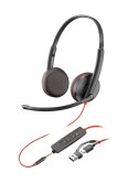 Poly Blackwire 3225 Stereo USB-C Headset +3.5mm Plug +USB-C/A Adapter (Bulk) 8X229A6