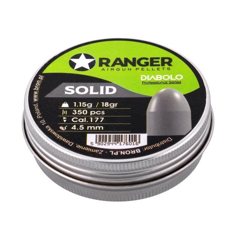Śrut 4,5 mm RANGER Diabolo Professional Solid półokrągły 350 szt. 1,15 g Śrut 4,5 mm RANGER Diabolo Professional Solid półokrągły 350 szt. 1,15 g