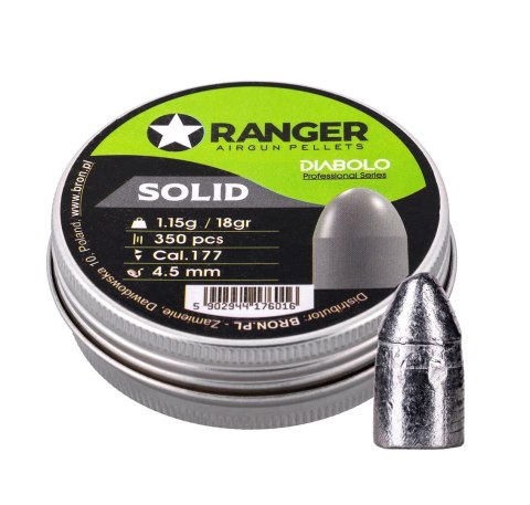 Śrut 4,5 mm RANGER Diabolo Professional Solid półokrągły 350 szt. 1,15 g Śrut 4,5 mm RANGER Diabolo Professional Solid półokrągły 350 szt. 1,15 g