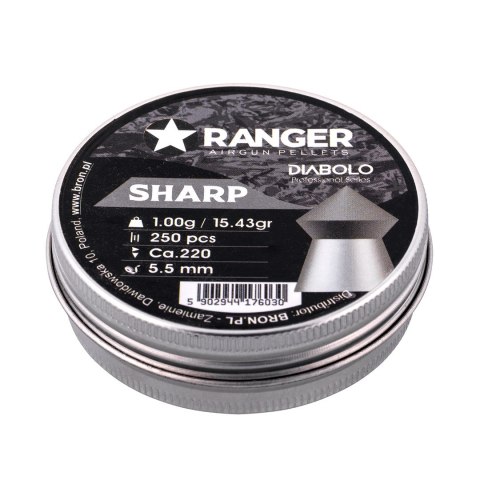 Śrut 5,5 mm RANGER Diabolo Sharp szpic 250 szt. 1,00 g Śrut 5,5 mm RANGER Diabolo Sharp szpic 250 szt. 1,00 g