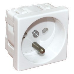 Alantec Gniazdo elektryczne 45x45, białe - 2P+Z (PZ01B)