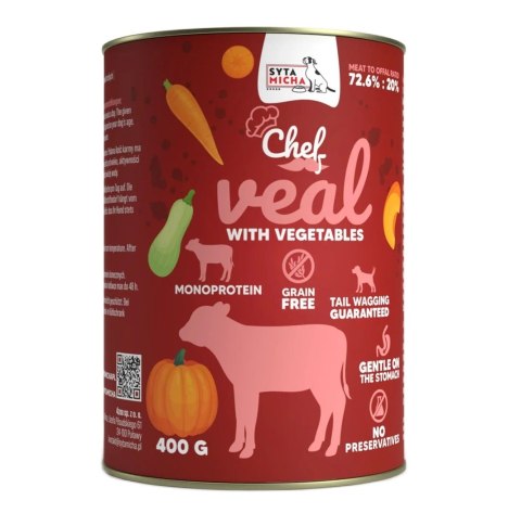 SYTA MICHA Chef cielęcina z warzywami mokra karma dla psa 400g SYTA MICHA Chef cielęcina z warzywami mokra karma dla psa 400g