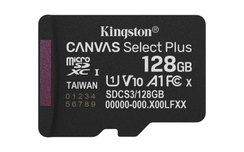 KINGSTON microSDXC 128GB Canvas Select Plus Gen3 KINGSTON microSDXC 128GB Canvas Select Plus Gen3