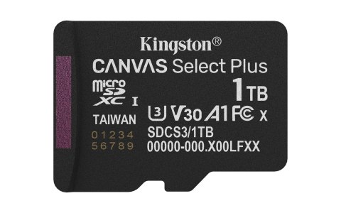 KINGSTON microSDXC 1TB Canvas Select Plus 3 + ADP KINGSTON microSDXC 1TB Canvas Select Plus 3 + ADP