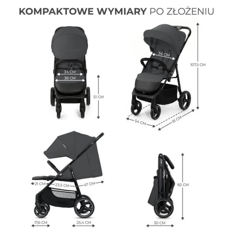 Kinderkraft wózek spacerowyTRIG 3 GRANITE GREY Kinderkraft wózek spacerowyTRIG 3 GRANITE GREY