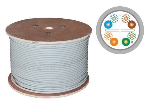 Q-LANTEC Kabel F/UTP kat.6, sieciowy, skrętka, PVC, Eca 4PR, 1Gb/s (10Gb/s do 55m), szary, 305m (KIF6PVC305Q) Q-LANTEC Kabel F/UTP kat.6, sieciowy, skrętka, PVC, Eca 4PR, 1Gb/s (10Gb/s do 55m), szary, 305m (KIF6PVC305Q)