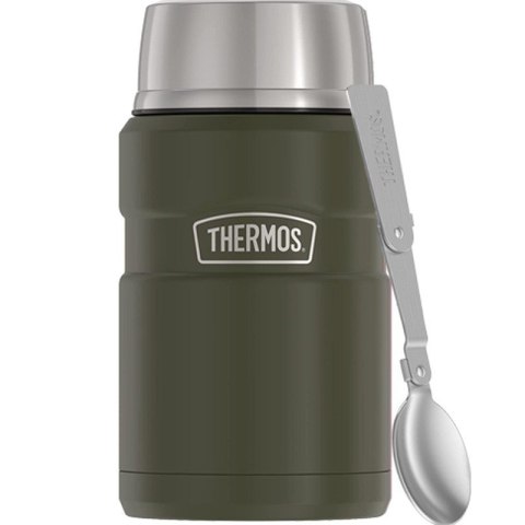 Termos na jedzenie 710 ml z składaną łyżką i kubkiem THERMOS - zieleń wojskowa Termos na jedzenie 710 ml z składaną łyżką i kubkiem THERMOS - zieleń wojskowa