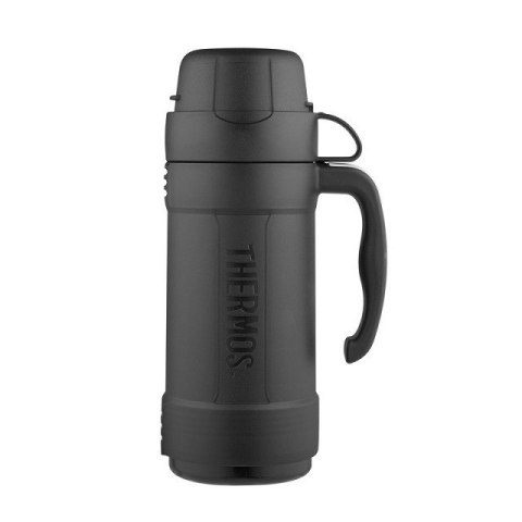 Termos szklany 750 ml z jednym kubkiem THERMOS - czarny Termos szklany 750 ml z jednym kubkiem THERMOS - czarny