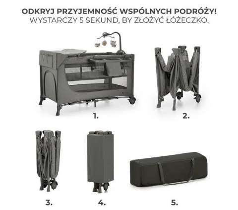 KinderKraft Łóżeczko turystyczne JOY 2 DARK GREY KinderKraft Łóżeczko turystyczne JOY 2 DARK GREY