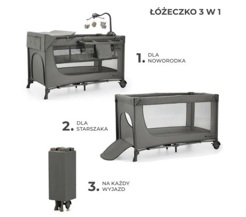 KinderKraft Łóżeczko turystyczne JOY 2 DARK GREY KinderKraft Łóżeczko turystyczne JOY 2 DARK GREY