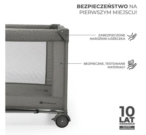KinderKraft Łóżeczko turystyczne JOY 2 DARK GREY KinderKraft Łóżeczko turystyczne JOY 2 DARK GREY