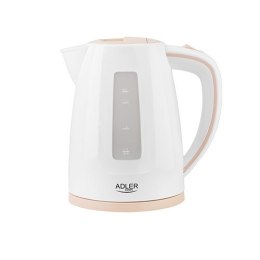 Adler AD 1264 czajnik elektryczny 1,7 l 2200 W Orzech laskowy, Biały