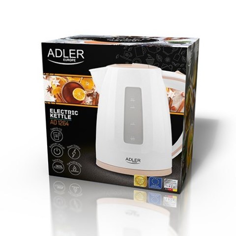 Adler AD 1264 czajnik elektryczny 1,7 l 2200 W Orzech laskowy, Biały Adler AD 1264 czajnik elektryczny 1,7 l 2200 W Orzech laskowy, Biały