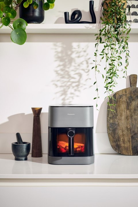 Frytkownica Panasonic NF-CC500SXE z wyświetlaczem LCD, 5 l, 1450 W, obudowa Cool touch