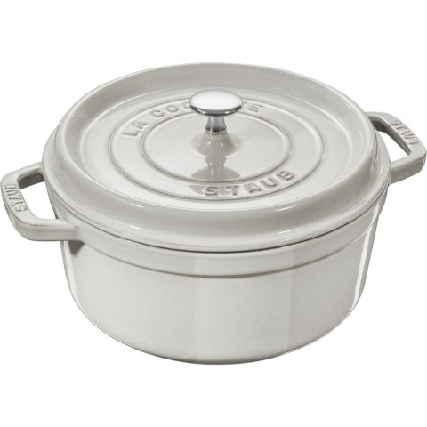 Garnek żeliwny okrągły Staub - 2.2 ltr, Biała trufla Garnek żeliwny okrągły Staub - 2.2 ltr, Biała trufla